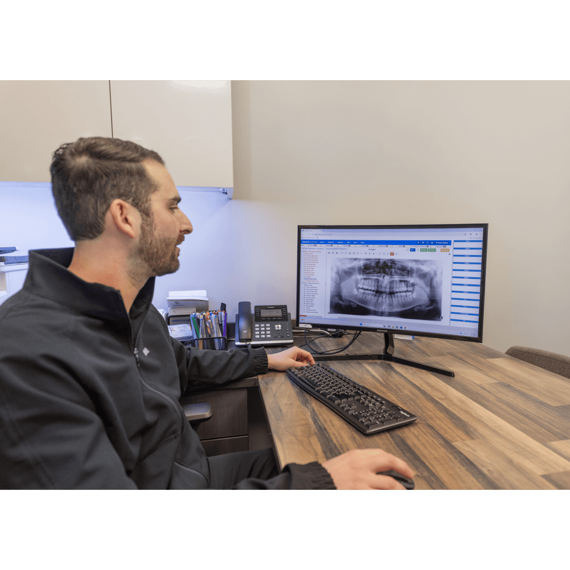 Doctor reviewing a diagnosis